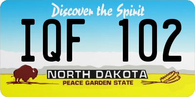 ND license plate IQF102