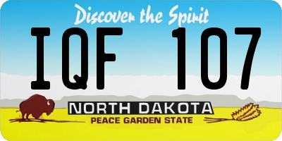 ND license plate IQF107