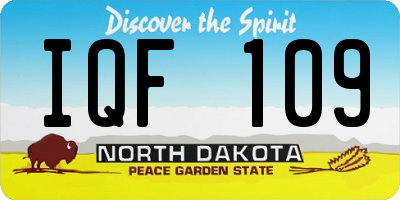 ND license plate IQF109