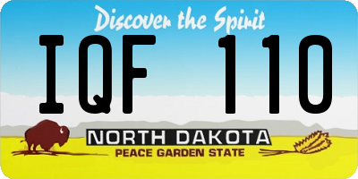 ND license plate IQF110