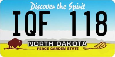 ND license plate IQF118
