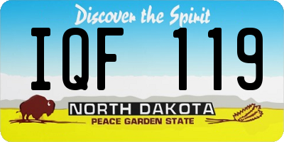 ND license plate IQF119
