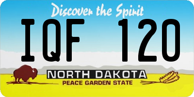 ND license plate IQF120
