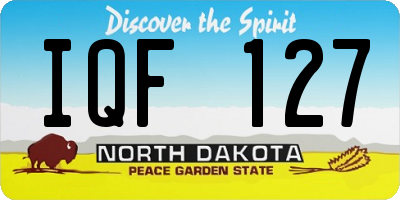 ND license plate IQF127