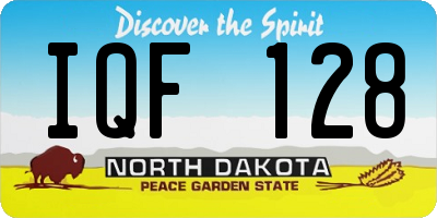 ND license plate IQF128