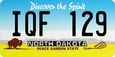 ND license plate IQF129