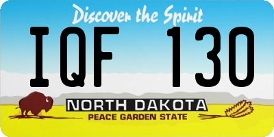 ND license plate IQF130