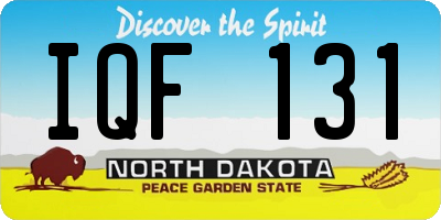 ND license plate IQF131