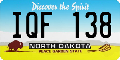 ND license plate IQF138