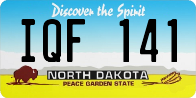 ND license plate IQF141