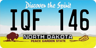 ND license plate IQF146