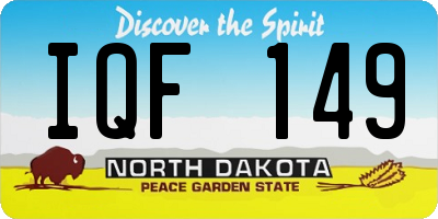 ND license plate IQF149
