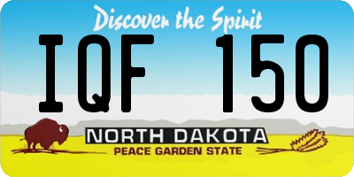 ND license plate IQF150
