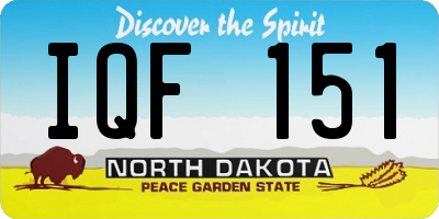 ND license plate IQF151