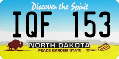ND license plate IQF153