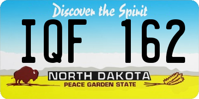 ND license plate IQF162
