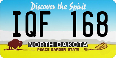 ND license plate IQF168