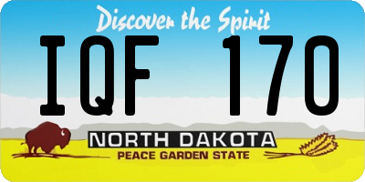 ND license plate IQF170