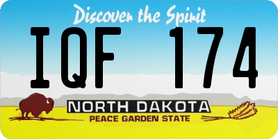 ND license plate IQF174