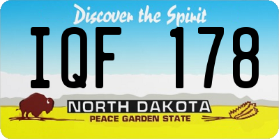 ND license plate IQF178