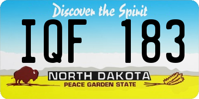 ND license plate IQF183