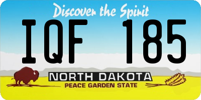 ND license plate IQF185