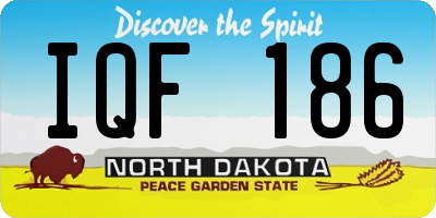 ND license plate IQF186