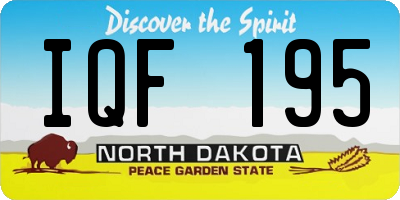 ND license plate IQF195