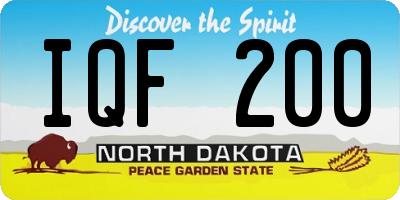 ND license plate IQF200
