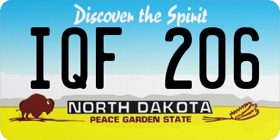 ND license plate IQF206