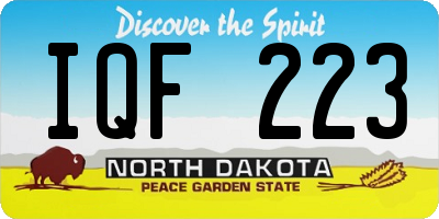 ND license plate IQF223
