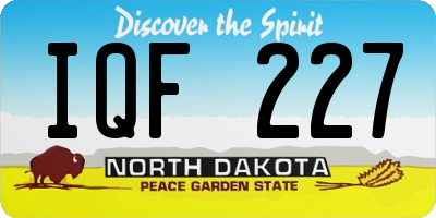 ND license plate IQF227