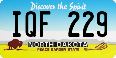 ND license plate IQF229