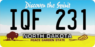 ND license plate IQF231