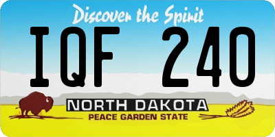 ND license plate IQF240