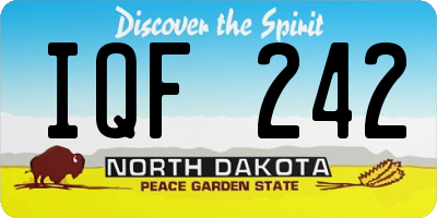 ND license plate IQF242