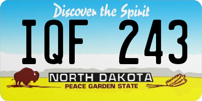 ND license plate IQF243