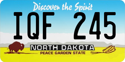 ND license plate IQF245