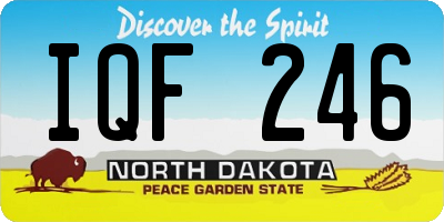 ND license plate IQF246