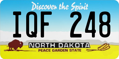 ND license plate IQF248