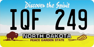 ND license plate IQF249