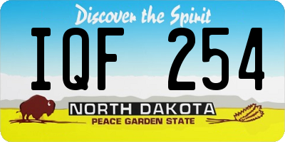 ND license plate IQF254