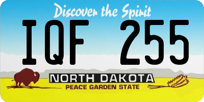 ND license plate IQF255