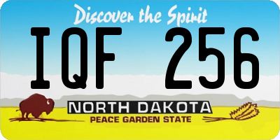 ND license plate IQF256