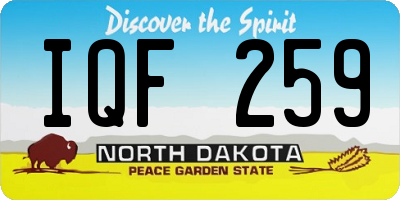 ND license plate IQF259