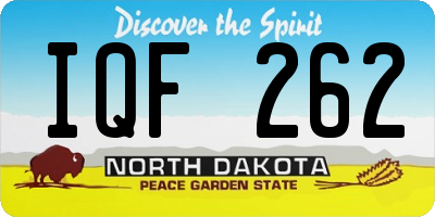 ND license plate IQF262