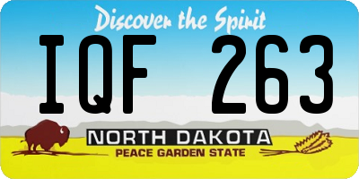 ND license plate IQF263