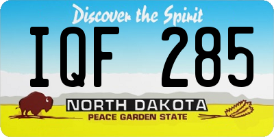 ND license plate IQF285