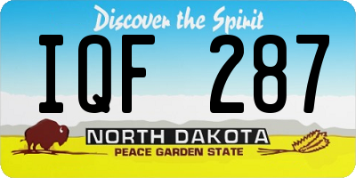 ND license plate IQF287