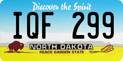 ND license plate IQF299